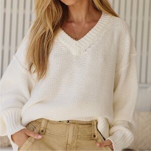 Free People Alli Sweater Chunky Cable Knit XS